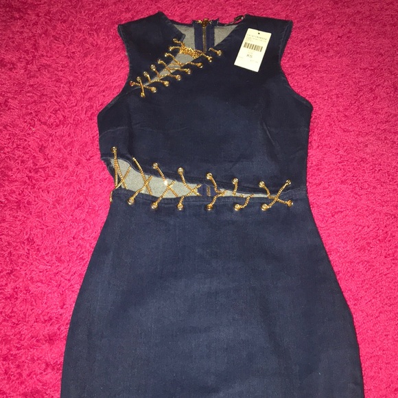 denim chain dress